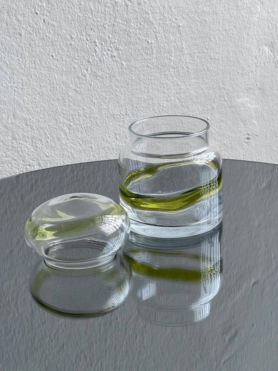 Vintage Murano Glass Vase with Lid, Mid-Century Modern, Italy, 1960s
