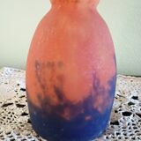 Tulip for chandelier or lamp - orange blue purple marbled glass Art Deco