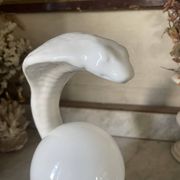 Lampe cobra vintage céramique et opaline