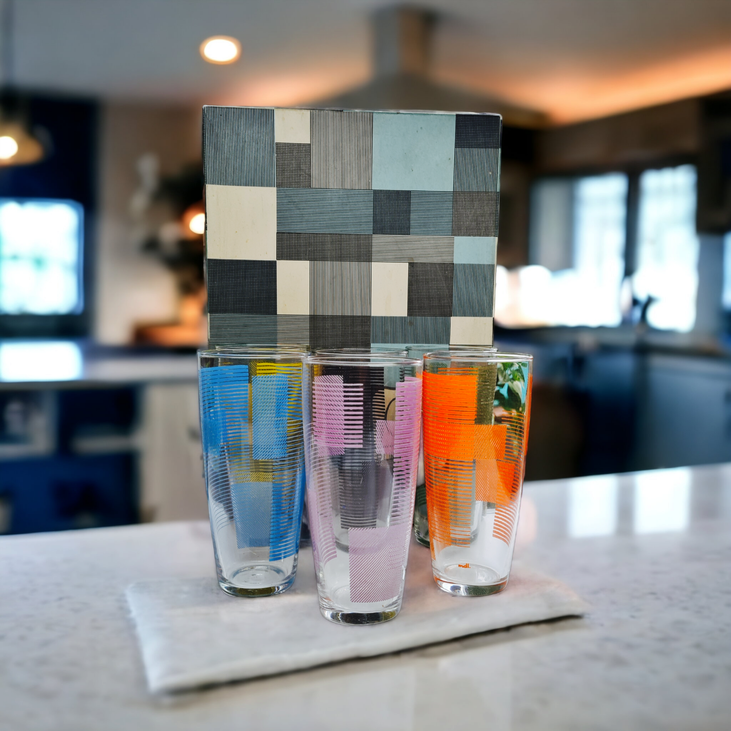 Set of 6 orangeade glasses 1960