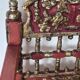 Vintage Spanish low chair in painted wood and straw (Majorca Andalusia)