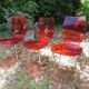 set of 3 vintage plexiglass chairs