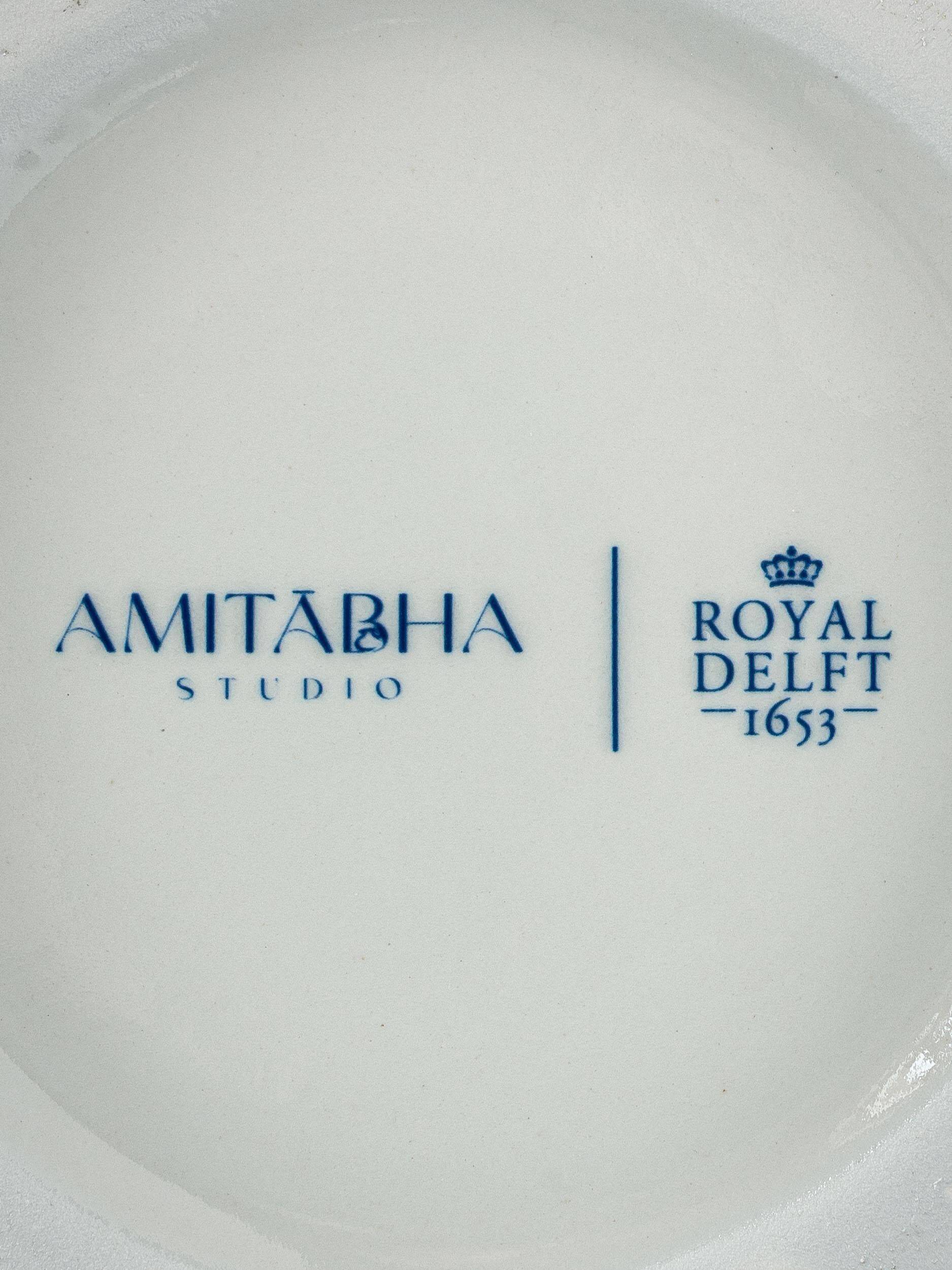 Royal Delft blue and white ceramic table lamp, handmade in the Netherlands, made to order.