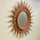 Large vintage mirror in rattan 60s bamboo wicker