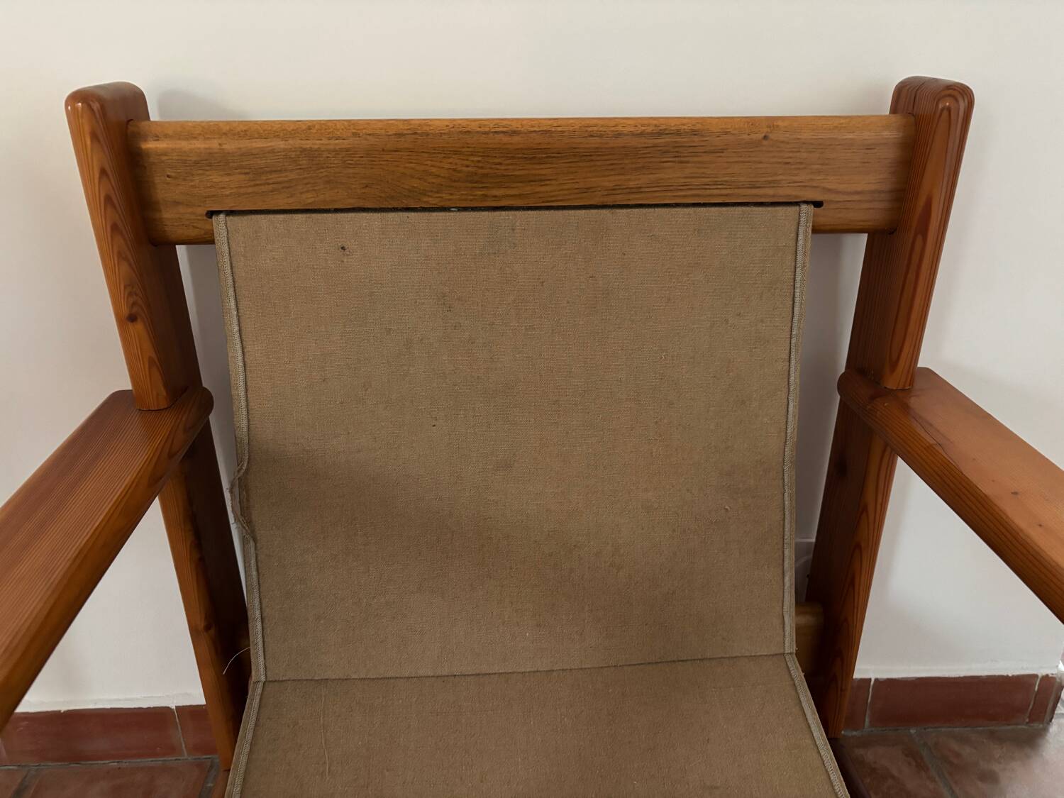 Fauteuil en Pin dans le goût d'Afra et Tobia Scarpa, 1970s