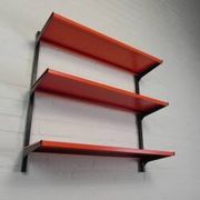 Tomado Holland - A. Dekker wall shelf, orange and black, 1970s
