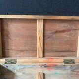 Petite valise de peintre en bois ancienne , mallette d'artiste, XIXème