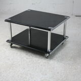 Coffee table "space age" in black lacquered steel
