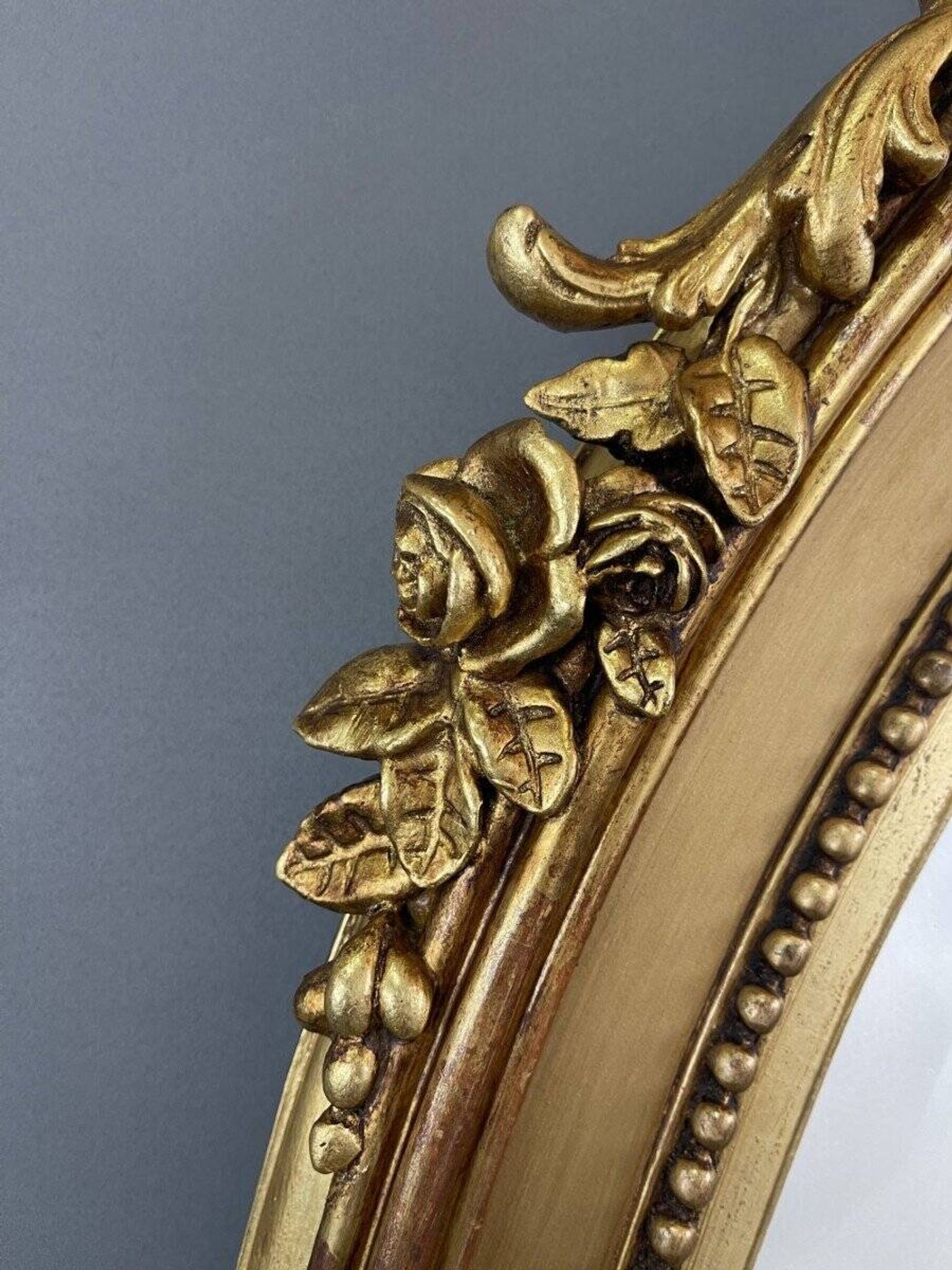 Napoleon III Gilded Wood Oval Mirror