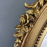 Miroir ovale en bois doré Napoléon III