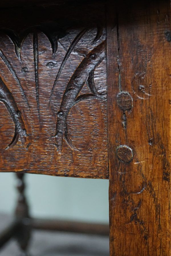 Carved antique English side table