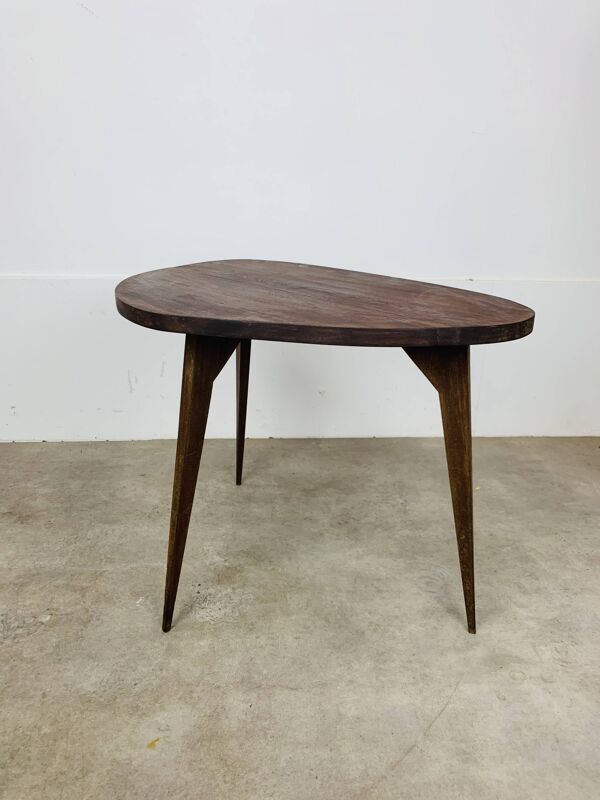 Table basse tripode pieds compas années 50