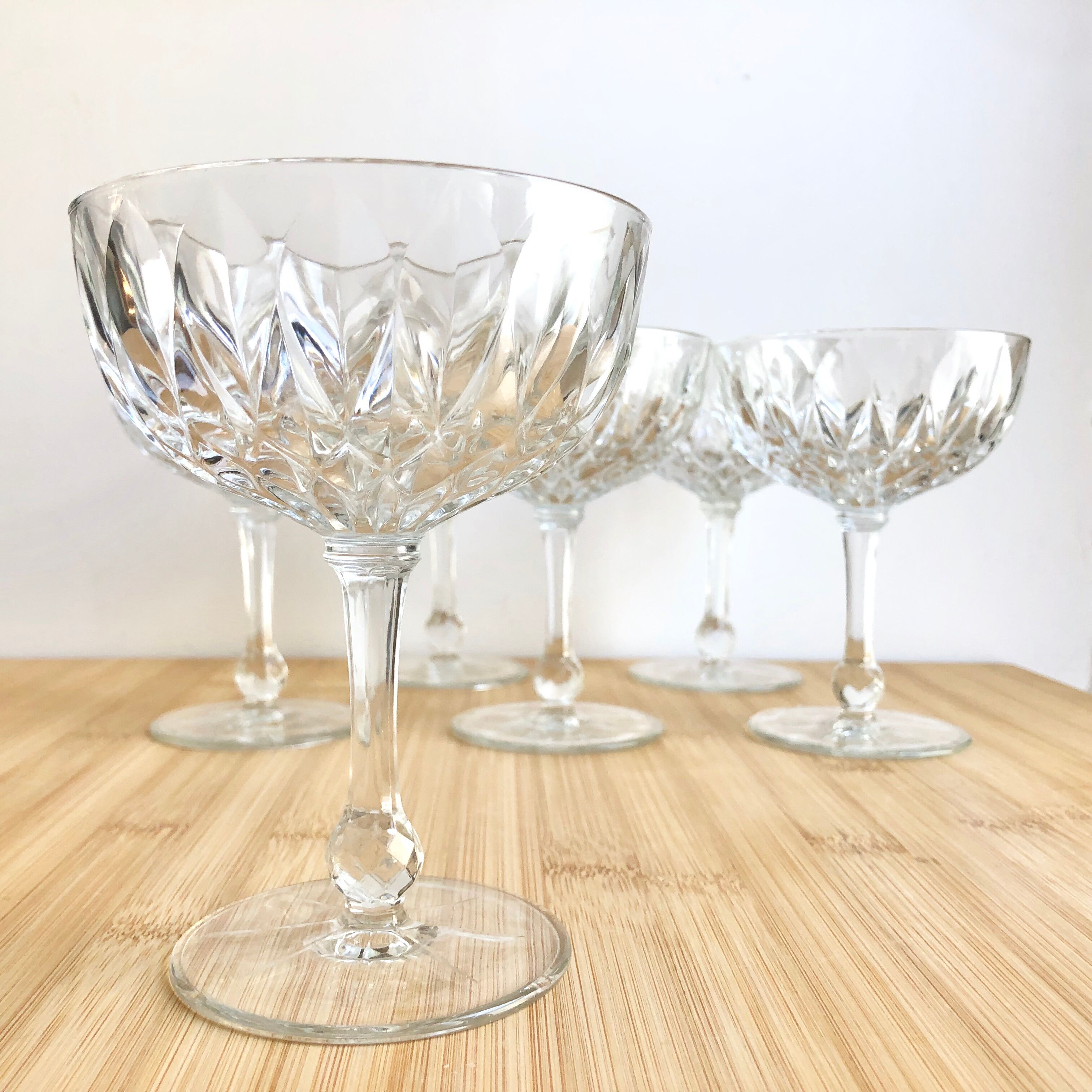 6 vintage champagne glasses (60's)
