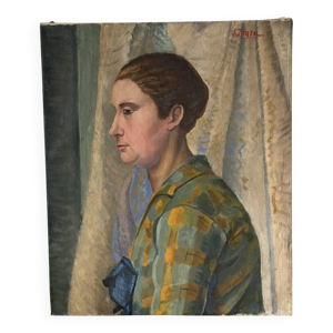 Profile de femme, huile - henry