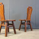 Vintage oak brutalist chairs, 1970s set of 6