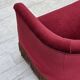 1960s, Danish 2-seater sofa, red furniture velour, ash wood legs.