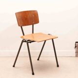 Vintage Eromes oak and gray chair, square seat