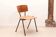 Vintage Eromes oak and grey chair, square seat