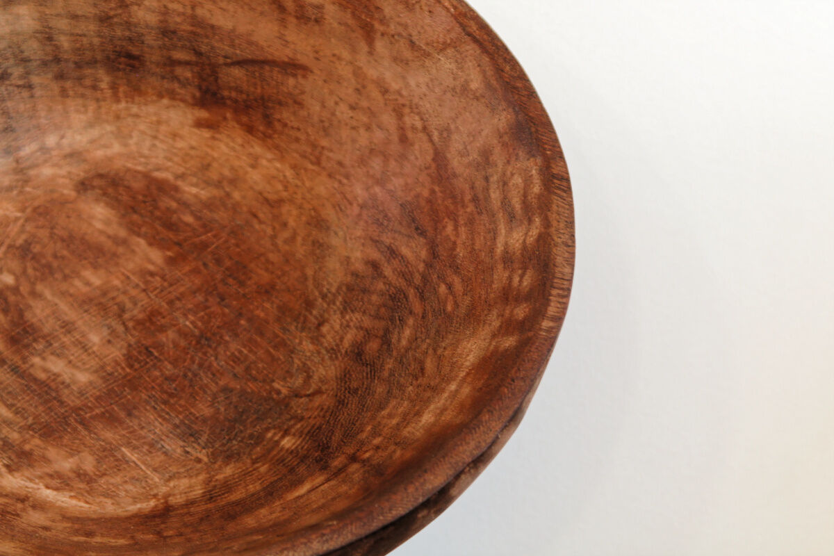 Raw wooden salad bowl