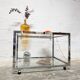 Table basse vintage chrome & verre Années 70
