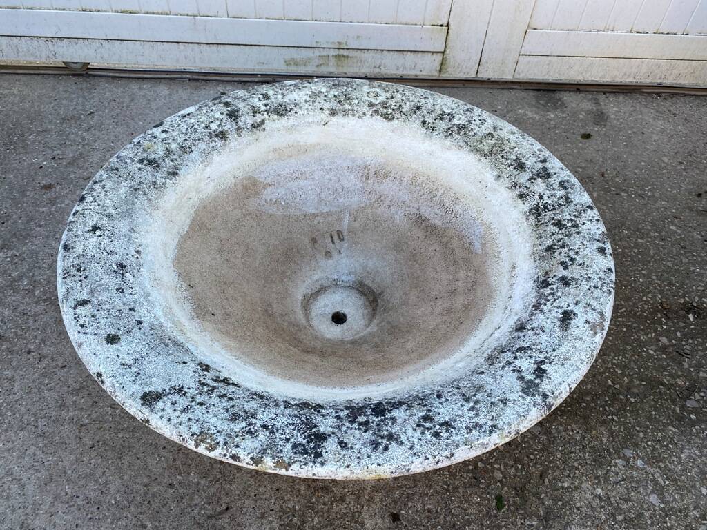 Vintage 1950s concrete stone composite planter bowl