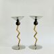 Pair of brass candle holders