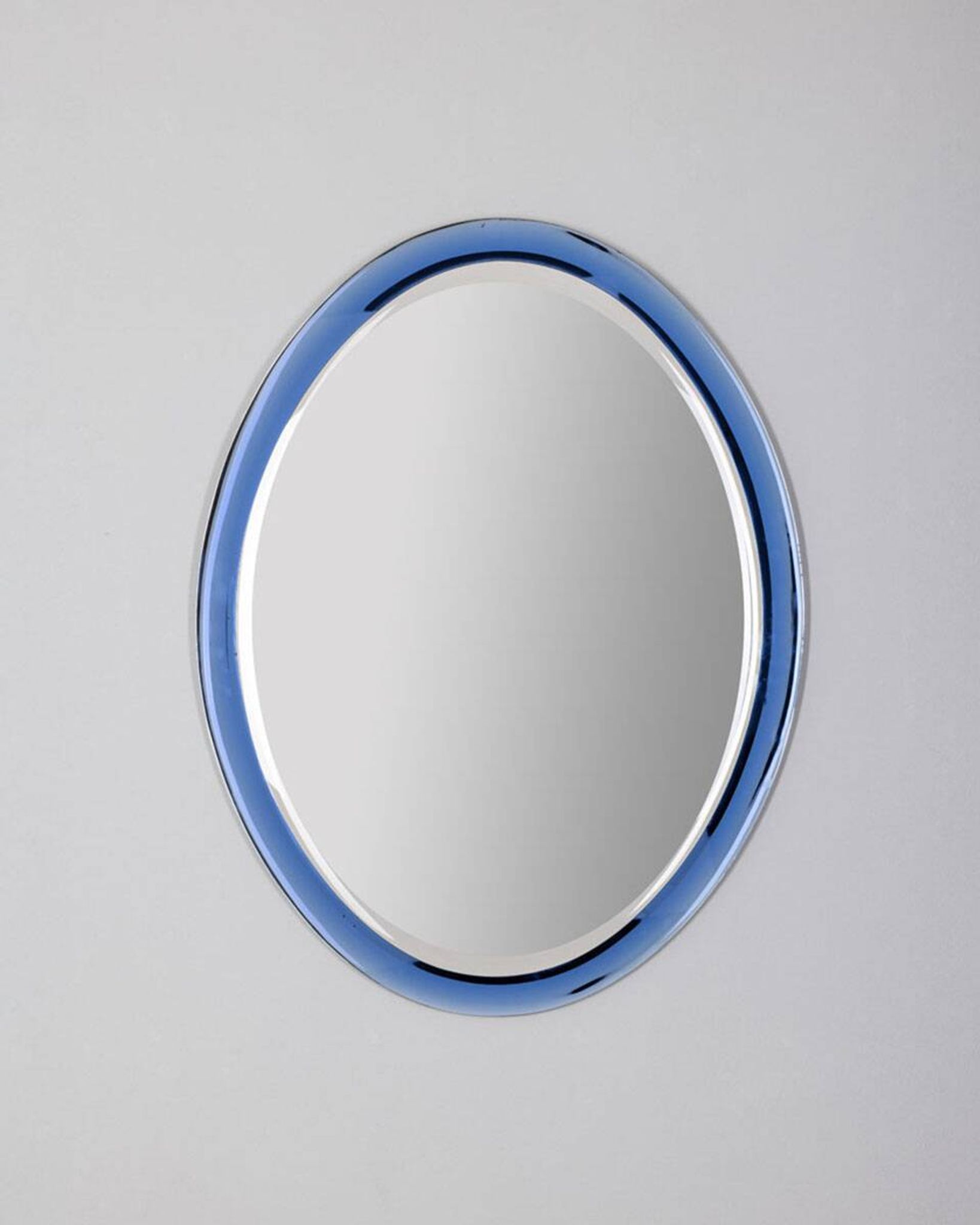 Vintage mirror 70s Crystal Blue Design A. Lupi for Cristal Luxor
