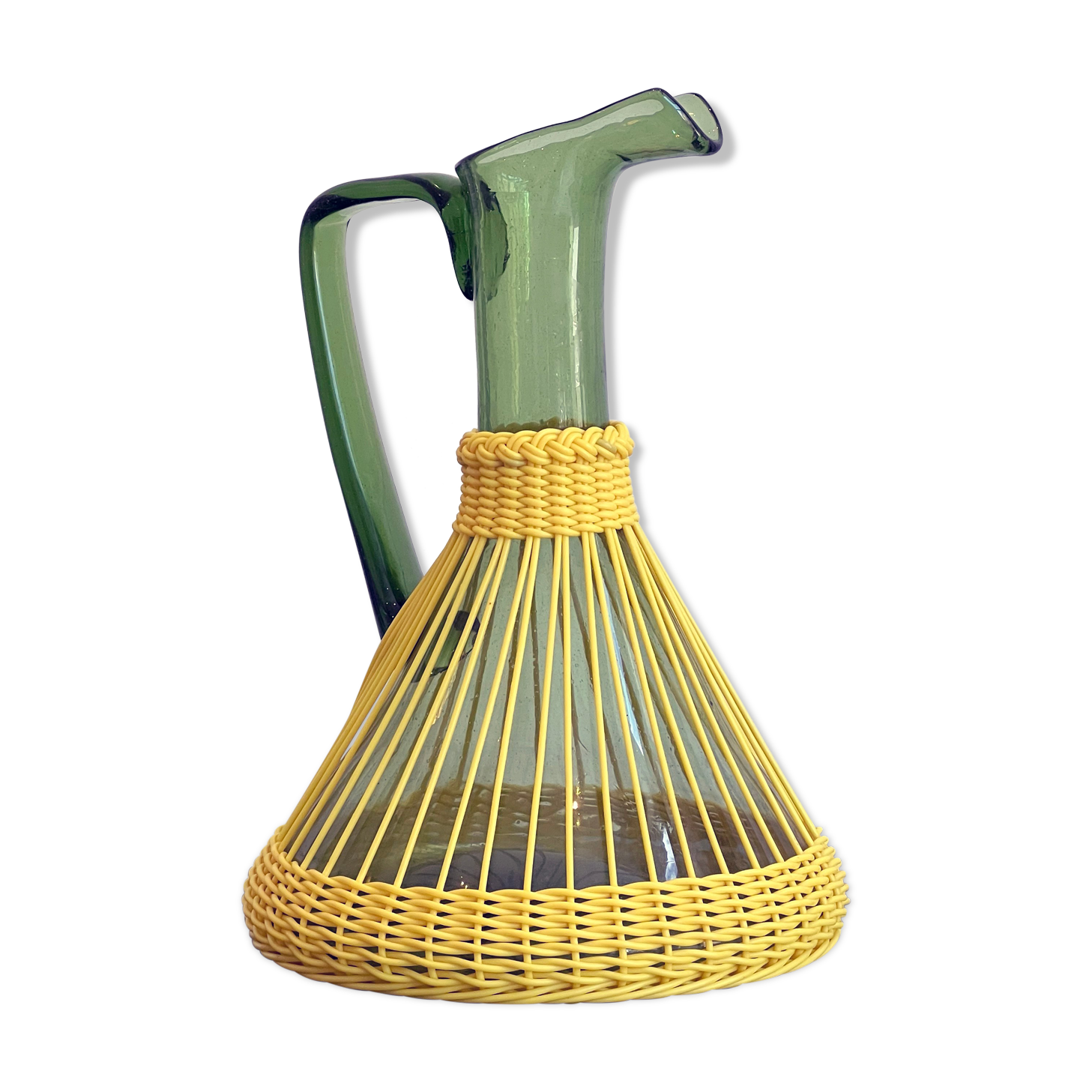 Pitcher blown glass and scoubidou threads