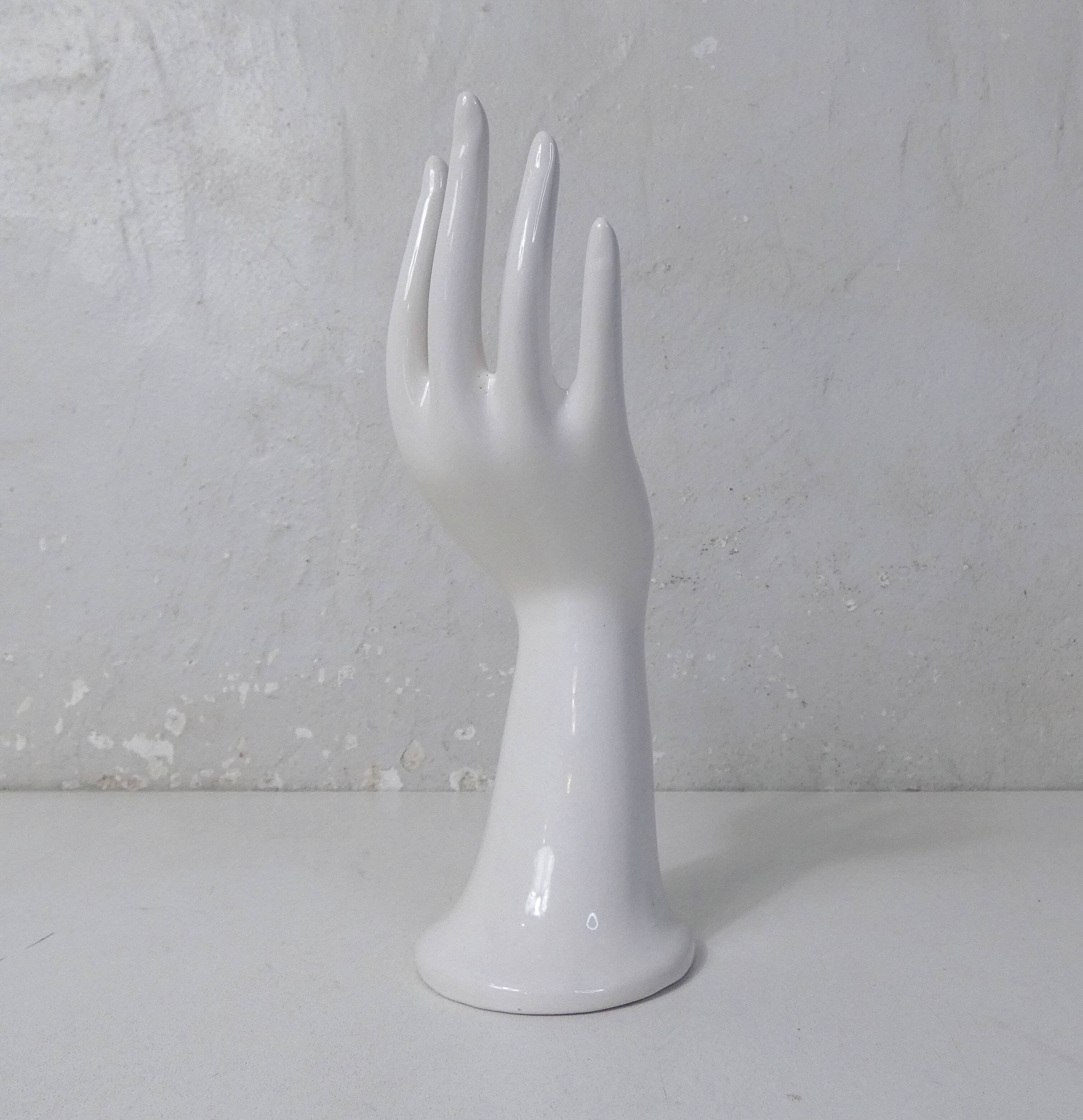 white hand ring sizer soliflore vintage jewelry holder