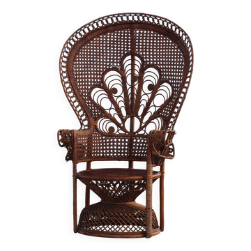 "Emmanuelle" armchair (Peacock chair) in rattan, 20th century