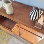 Buffet mado ancien Art Déco / 1950 en chêne et chevrons