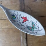 Vintage fruit bowl, butterfly decoration.
