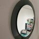 Decorative round wall mirror in smoked glass, Space Age Italian collectible