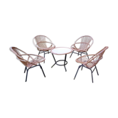 Salon en rotin vintage
