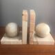 Pair of marble ball bookends