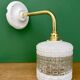Vintage globe angled wall light in white and clear glass