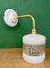Vintage globe angled wall light in white and clear glass