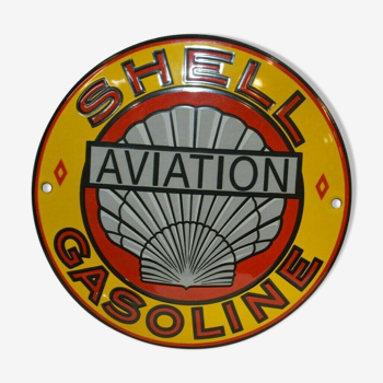 Plaque émaillée aviation Shell