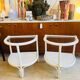 Pair of white rattan bedside tables – 1970s-80s