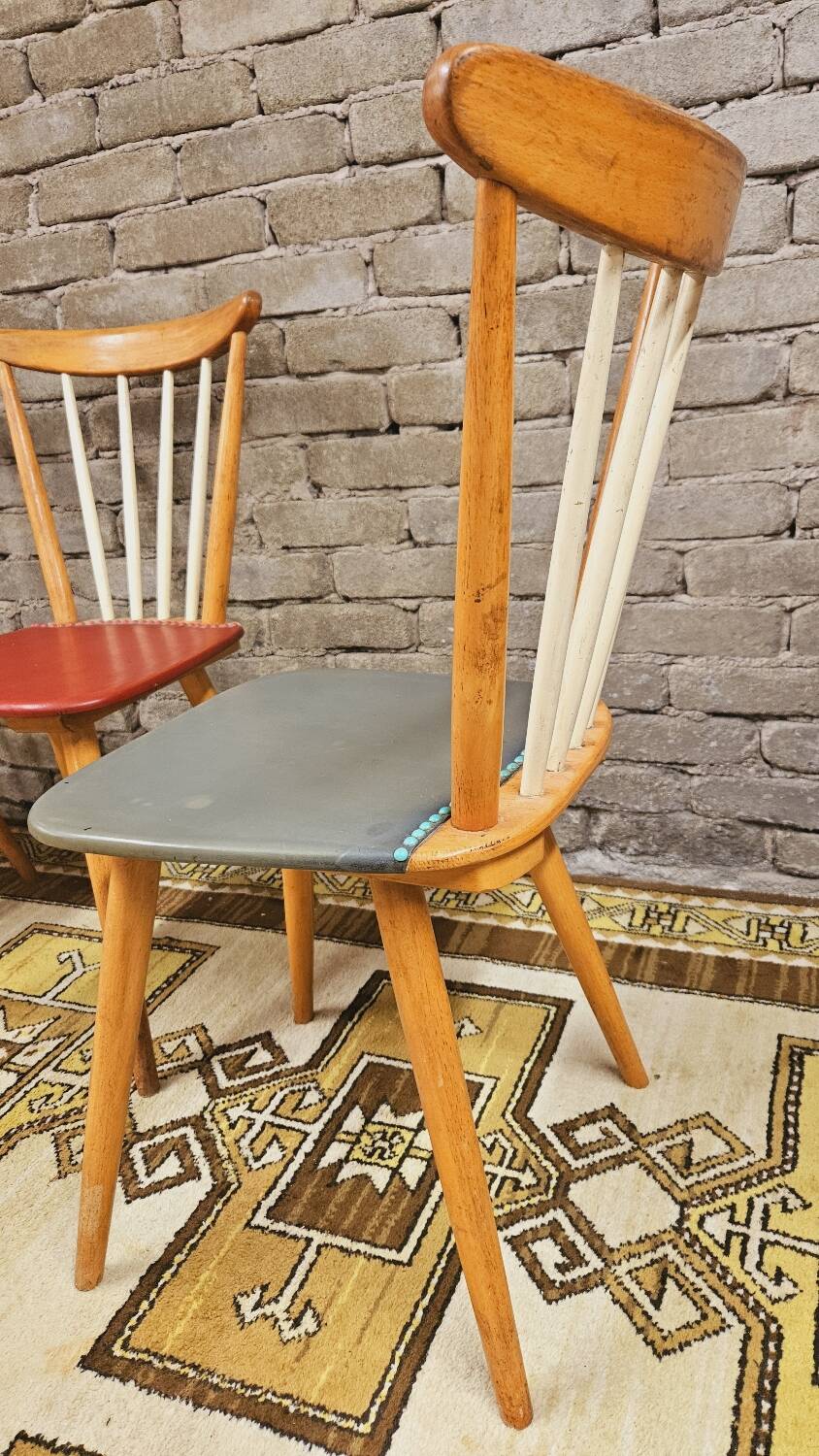 Set of 4 chairs with bars 1960