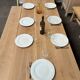 Solid oak farmhouse table with drawer