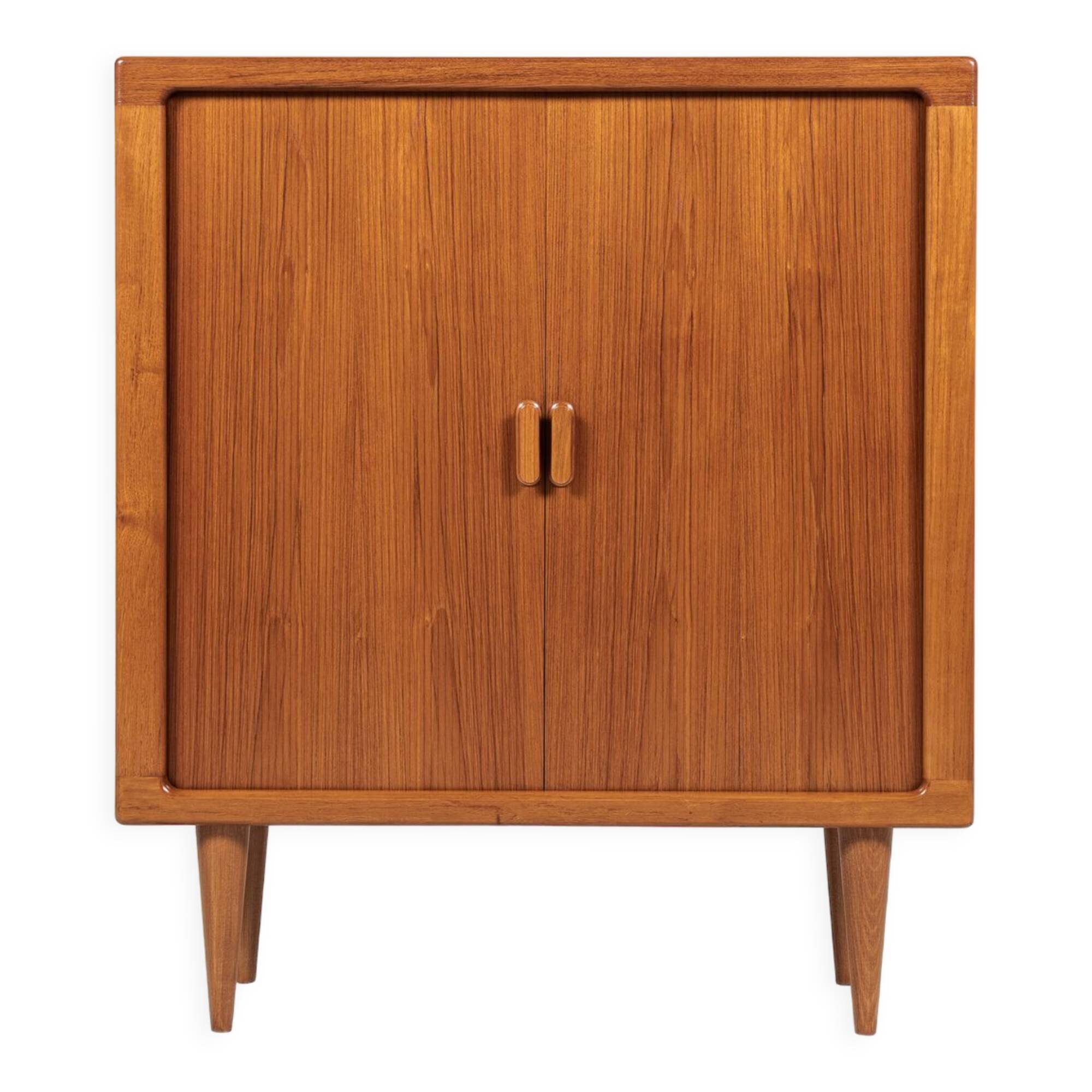 Midcentury Danish cabinet in teak with tambour doors by Dyrlund 1960s