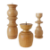 Set of 3 Scandinavian turned wooden candle holders