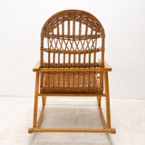 Mid-Century Wicker Rocking Chair, Czechoslovakia, 1970's