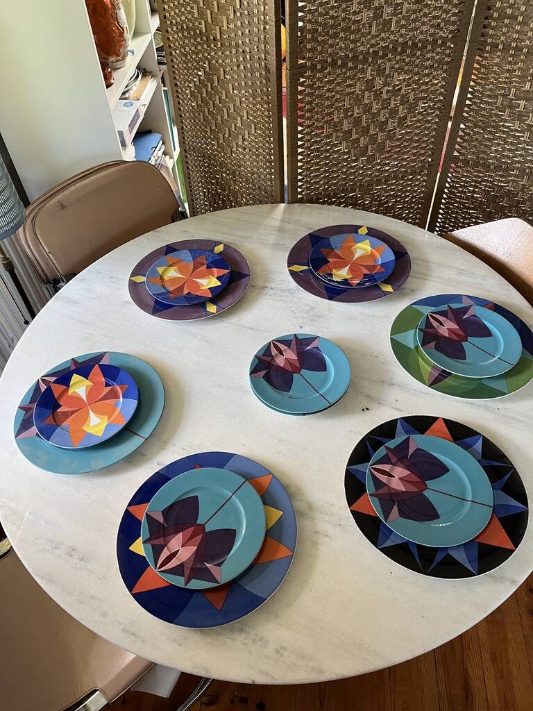 Villeroy and Boch kaleidoscope large plates 1980 x6