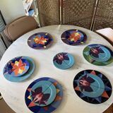 Villeroy and Boch kaleidoscope large plates 1980 x6