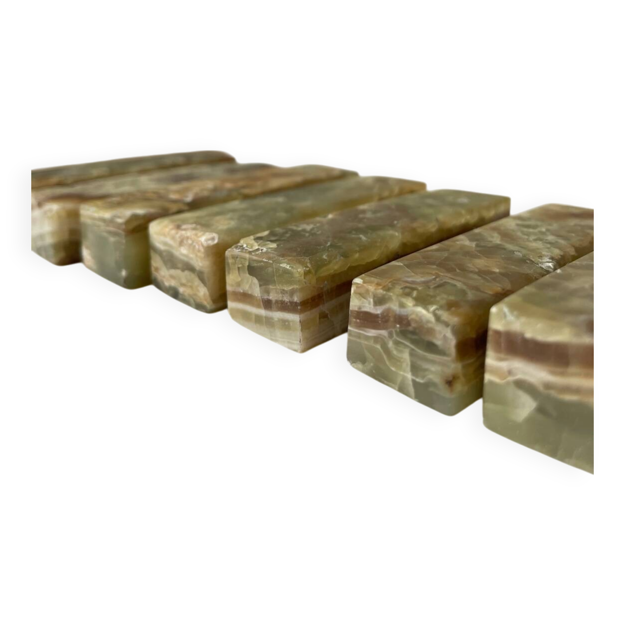 Set of 9 cutlery holders in Jade