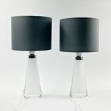 Pair of scandinavian glass table lamps model rd 1566 by carl fagerlund for orrefors, sweden, 1960s