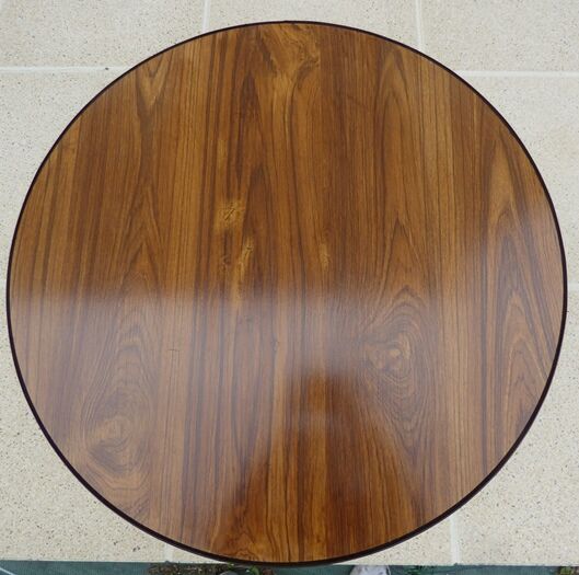VINTAGE round coffee table in metal and wood
