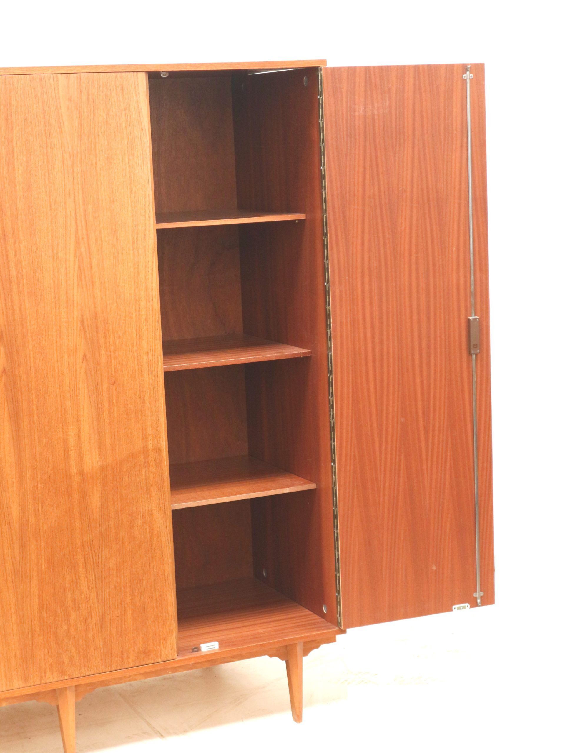 Vintage Belgian design 3-door wardrobe made in the 1960s